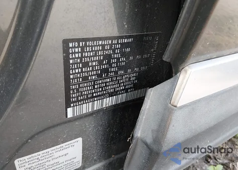 2014 Volkswagen Tiguan Sel z USA, uszkodzony, nr VIN WVGAV3AXXEW059222